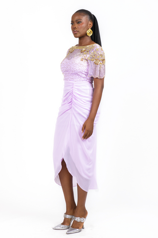 Denise Dress Lilac Gold