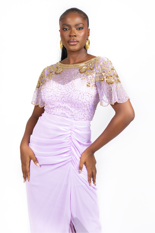 Denise Dress Lilac Gold