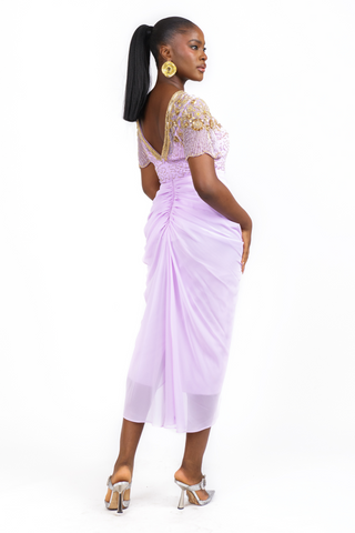 Denise Dress Lilac Gold