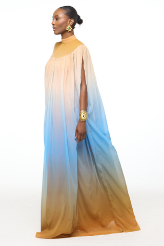 Ayra Kaftan Yellow/Blue Two-Tone