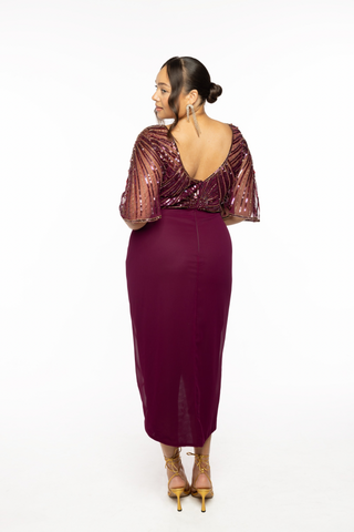 CURVE Donatella Dress Midi Tulip Plum