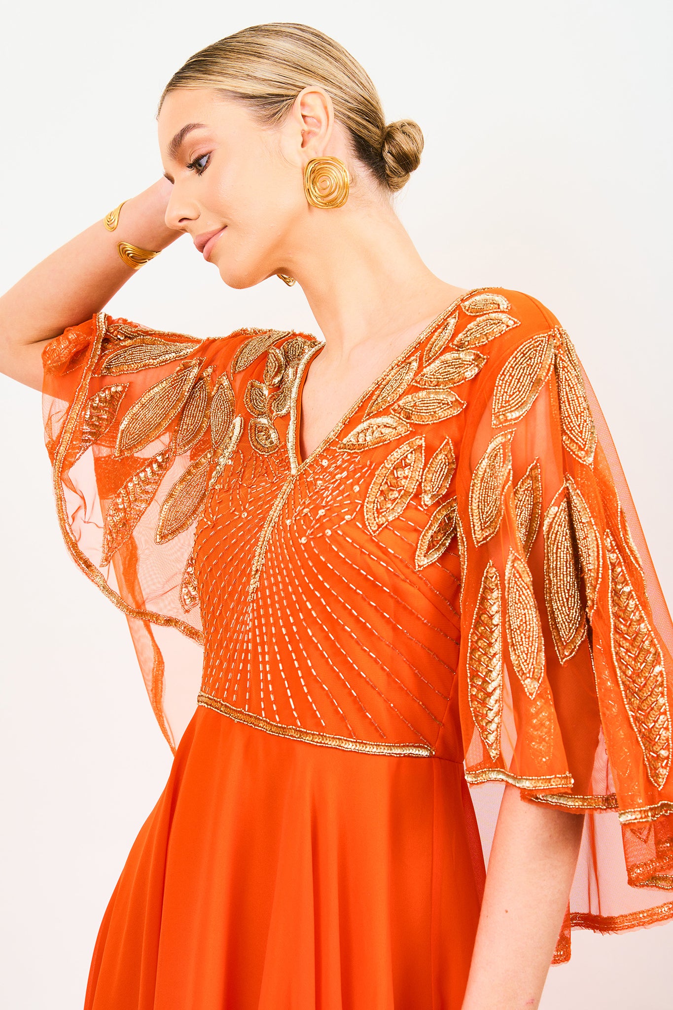 Ursula Cape Dress Orange